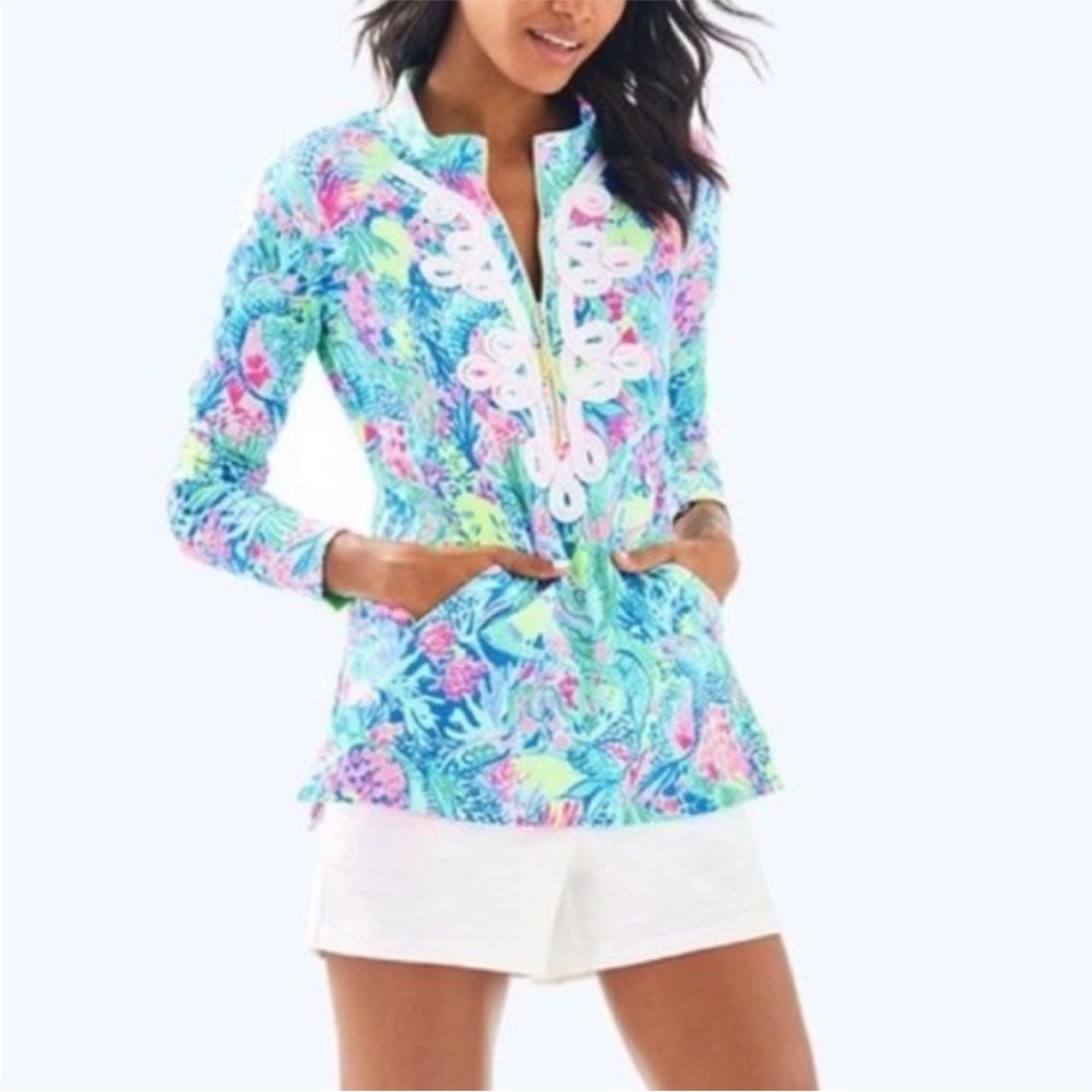 Lilly Pulitzer UPF 50+ Skipper Tunic Pop in Mermaids Cove Size XS